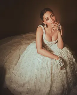 Alia Bhatt Stuns in a Pearl-Encrusted Atelier Ball Gown at the 2023 Met Gala