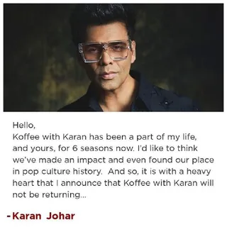 Koffee With Karan Will Not Be Returning Confirms Karan Johar
