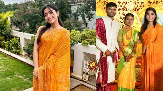 Rashmika Mandanna's Anita Dongre Saree Costs At THIS Whopping Price, As She Radiants At Her Assistant's Wedding!