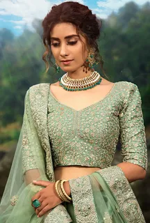 Surbhi Chandna's Choice of Pastel Pistachio Green Bridal Lehenga Sets High Trend Standards for all the summer brides out there! - Deets Inside
