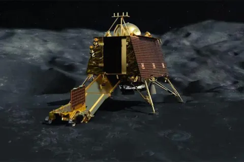 "First Image of Moon Received from Chandrayaan 3's Vikram Lander"