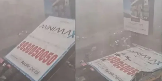 Viral Video: Massive Dust Storm In Mumbai , Billboard Collapses; Several Injured; Flights and Trains late!
