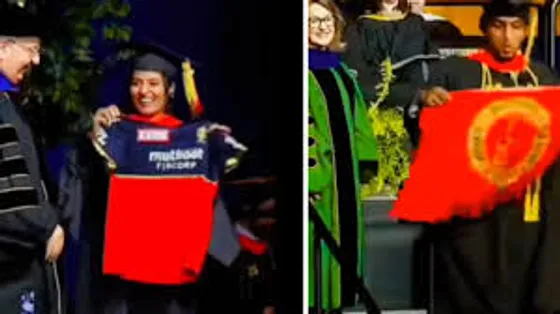 RCB Fan Waves the Team Jersey at her own Graduation Ceremony