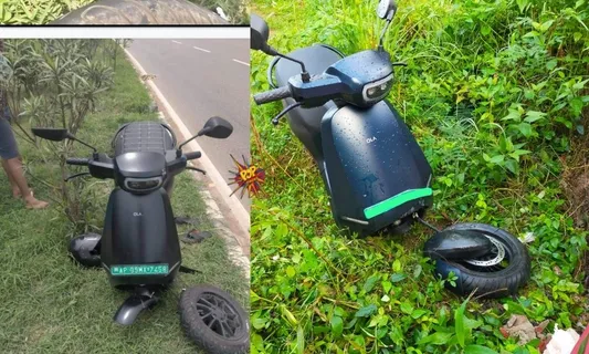 Vehicle Or Toy? Netizens Ask As Images Of Ola Electric Scooter Breaking Into Half Goes Viral! ￼