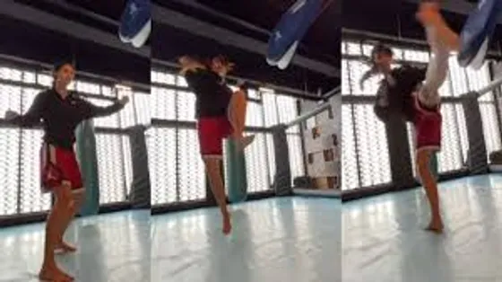 Disha Patani practices the 720 kicks - fittest actress is back at it !