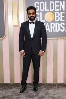 NTR Jr owns the red carpet at Golden Globes in a classic black tuxedo