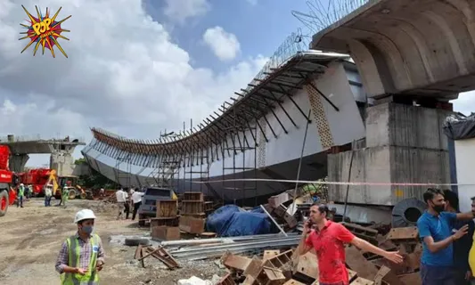 At least 14 people were injured after a flyover collapsed in Mumbai, know more: