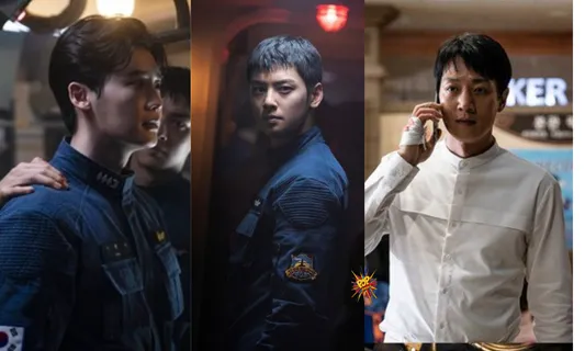 Upcoming Action Movie “Decibel” Shares First-Ever Stills Of Lee Jong Suk, Kim Rae Won, And ASTRO’s Cha Eun Woo's Characters