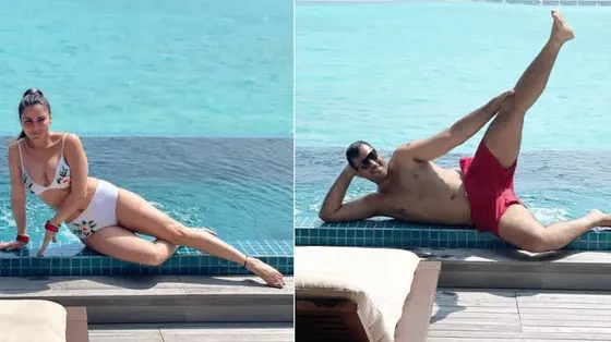Shraddha Arya's husband recreates her bikini pose, she calls him 'weird'. See pics!