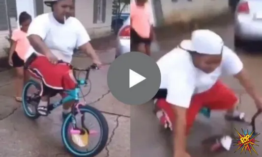 Viral Video: Sitting On A Children's Bicycle, Weighing So Much That… See What Happened Next...