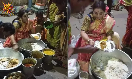 Bengali Woman gives Wedding Left over Food  To Poor People and Gets Their Blessings :