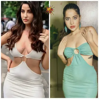 WHAT! Nora Fatehi's outfit inspired by Urfi Javed's one piece which was created by herself out of a T-shirt a while ago? Here's how we have spotted out the uncanny resemblance