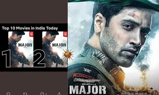 After a streak of success in cinema halls, the Adivi Sesh, starrer 'Major' has earned the top spot globally on Netflix