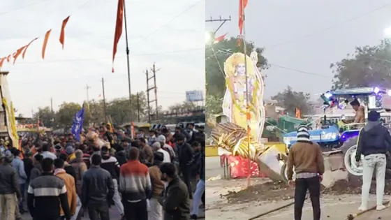 उज्जैन में सरदार वल्लभभाई पटेल की मूर्ति को गिराया, दो पक्षों में हुआ विवाद और पथराव