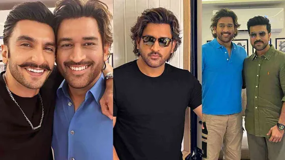 MS Dhoni's Latest Haircut Sets Social Media Ablaze; Ranveer Singh and Ram Charan Share pictures