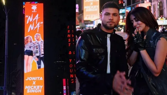 Mickey Singh and Jonita Gandhi add a feather to their hat as their song 'Na Na' gets featured on the New York Times Square.