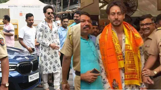 With the release of 'Ganapath', lead actor Tiger Shroff paves visit to Siddhivinayak Temple; See pictures
