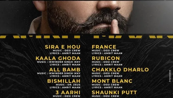 Amrit Maan shares an intriguing poster of his album 'All Bamb' including the track list of the same!