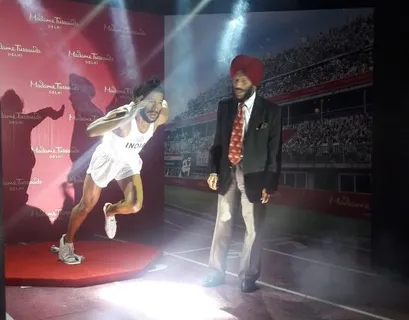 FLYING SIKH OF INDIA MILKHA SINGH UNVEILS HIS WAX FIGURE FOR MADAME TUSSAUDS DELHI