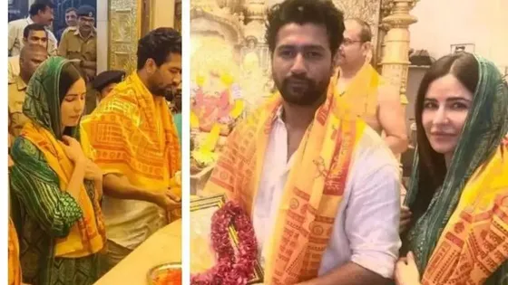 Vicky Kaushal, Katrina Kaif seek blessings at Siddhivinayak temple with family