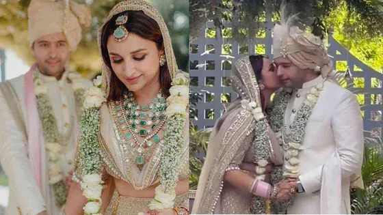 Ragneeti moment; Parineeti Chopra fondly kisses Raghav Chadha during the wedding! glimpses goes viral