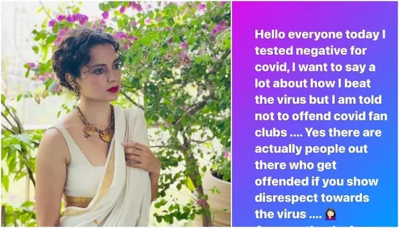 Kangana Ranuat tests negative for Covid-19; shares her recovery journey for the ones who are still fighting with the Covid-19 virus!