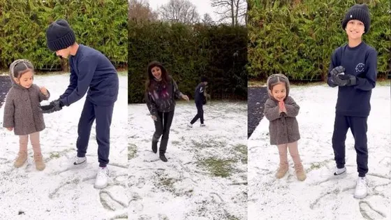 Shilpa Shetty Kundra shares video of her kids enjoying snowfall in London