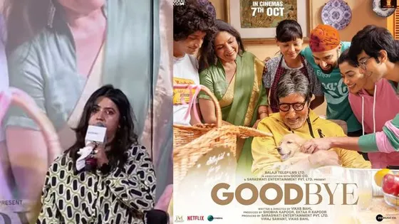 Goodbye movie: Ekta Kapoor breaks down at Amitabh Bachchan, Rashmika Mandanna's film trailer launch