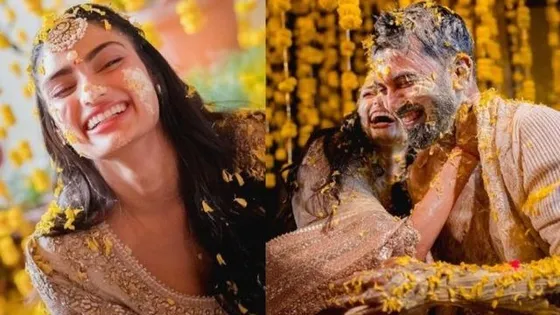 Athiya Shetty and KL Rahul, who recently got married, have shared pictures from their joyful haldi ceremony