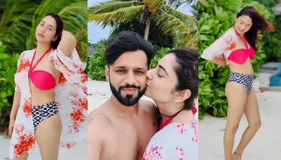 Disha Parmar stuns everyone with her bikini photos while 'Sea-zing' in the Maldives with Rahul Vaidya.