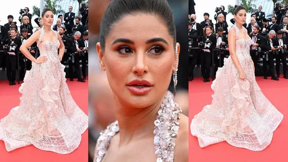 Cannes 2022: Nargis Fakhri embraces red carpet in pink embellished gown [See pictures]