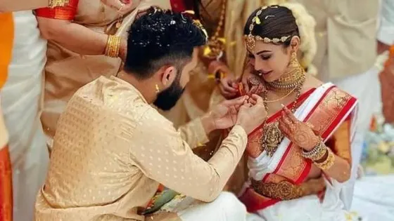 Mouni Roy marries Suraj Nambiar in South Indian ceremony; wedding pictures and video goes viral