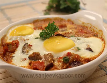 Baked Aubergine and Eggs