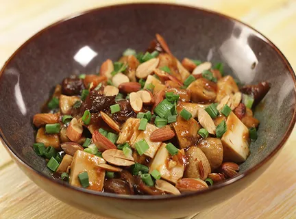 Stir Fried Spicy Mushroom with Tofu - SK Khazana