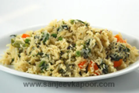 Spinach Soy Milk Pulao