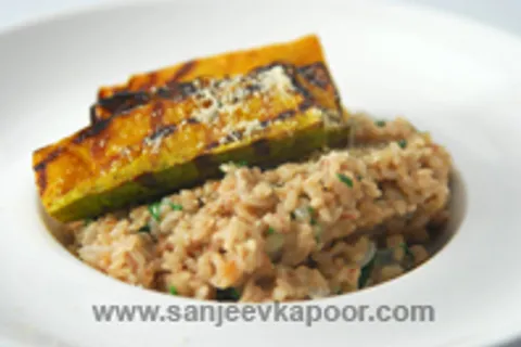 Grilled Pumpkin And Spinach Risotto