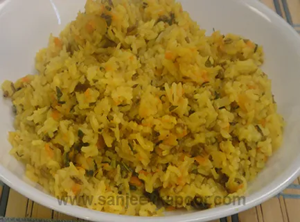 Carrot and Spinach Khichdi