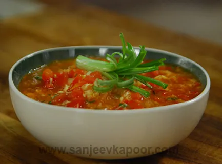 Tomato Egg Drop Noodle Soup