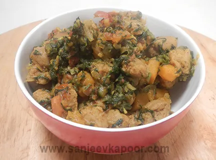 Soya Nuggets with Greens