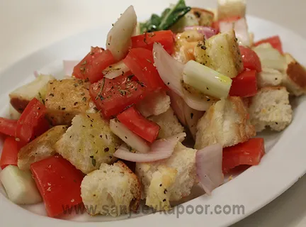 Bread and Mixed Vegetable Salad