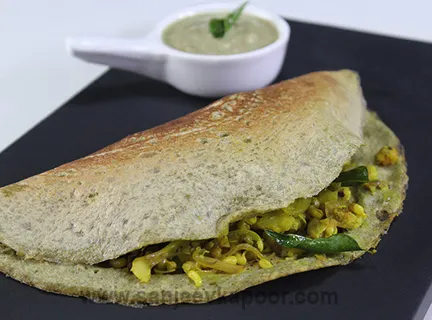 Moong Dosa with Sprout Potato Stuffing