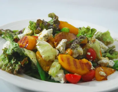 Grilled Peach and Paneer Salad