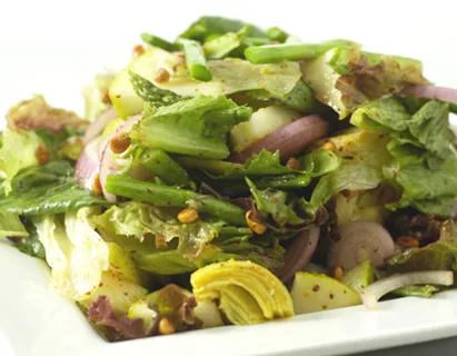 Asparagus And Pear Salad In Honey Mustard Dressing