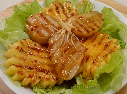 Grilled Fruits with Ginger Honey Dressing
