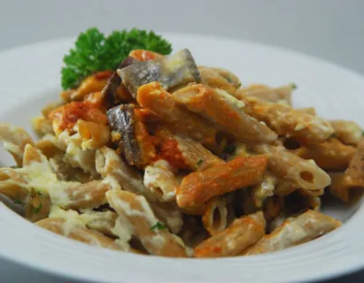 Greek Style Penne with Eggplant