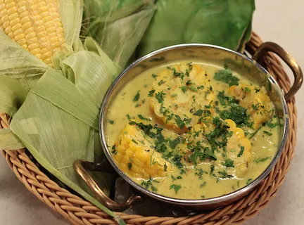 Corn Curry in Yogurt Peanut Gravy  skk