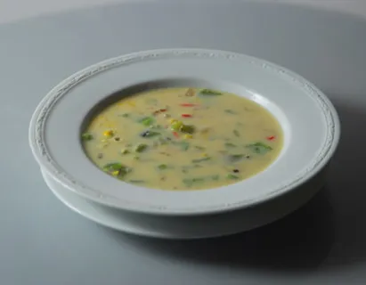 Sweet Corn And Roasted Capsicum Soup