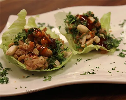 Thai Lettuce Wraps with Minced Chicken