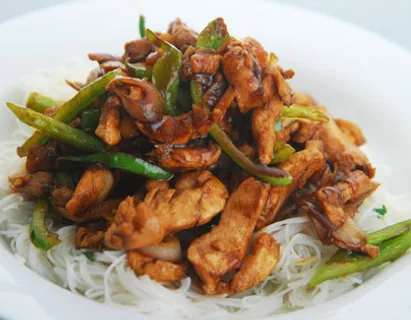Chicken And Rice Noodle Stir Fry
