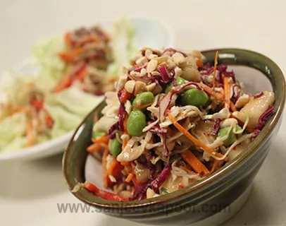 Thai Crunchy Salad with Peanut dressing